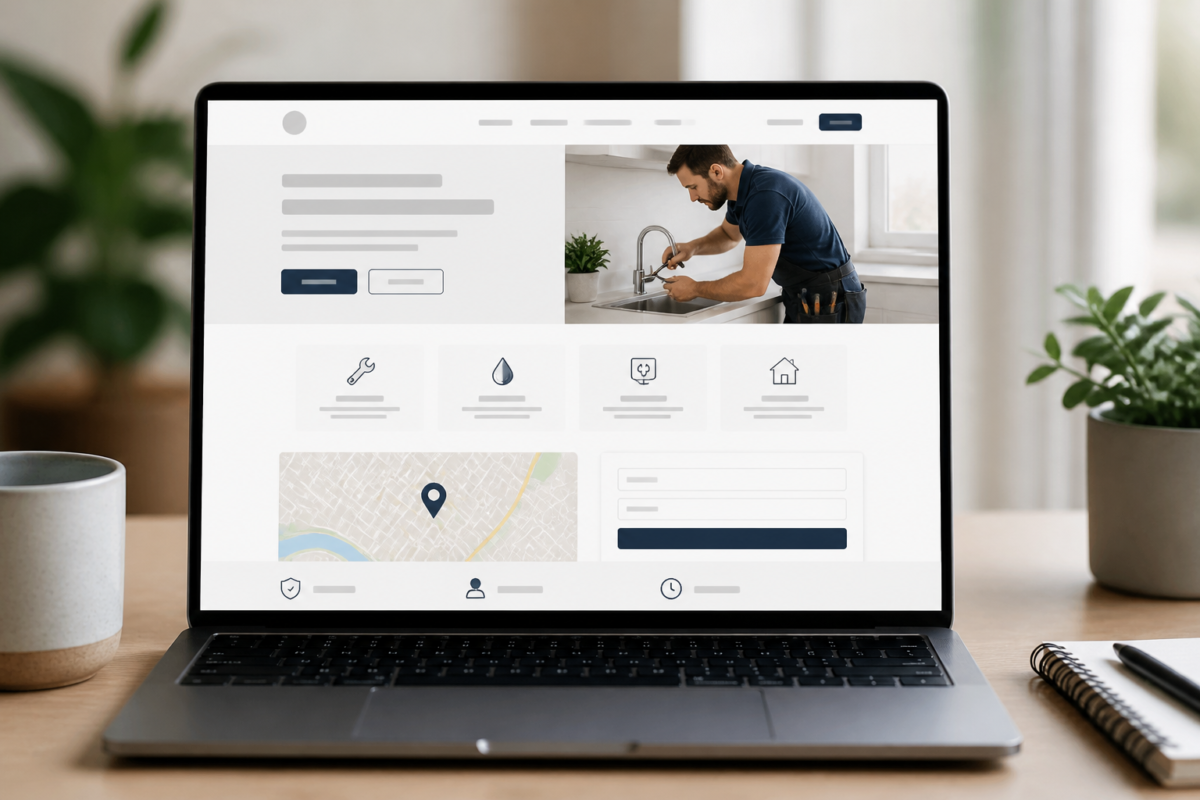 Illustration of a local business service page designed to support search visibility and enquiries